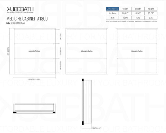 70" Wide Mirrored Medicine Cabinet-Bathroom & More | High Quality from Coozify