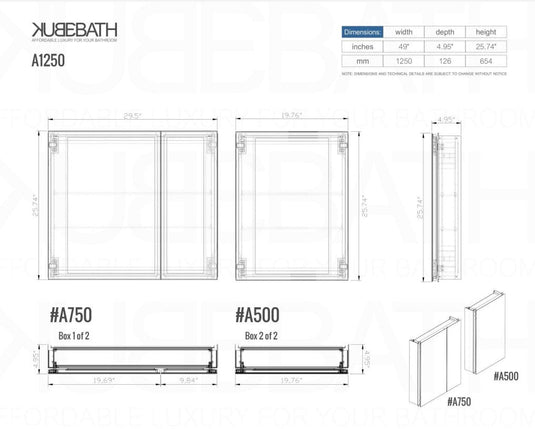 50" Wide Mirrored Bathroom Medicine Cabinet-Bathroom & More | High Quality from Coozify