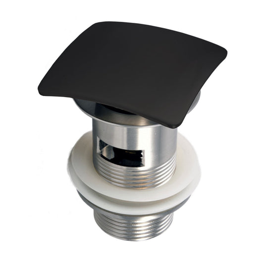 Solid Brass Construction Square Pop-up Drain W/ Black Matte Finish – With Overflow-Bathroom & More | High Quality from Coozify