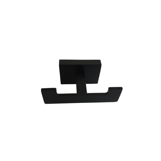 Aqua Plato Double Robe Hook Matte Black-Bathroom & More | High Quality from Coozify