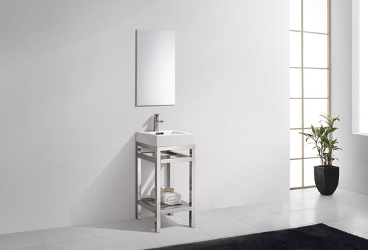 Cisco 16" Stainless Steel Console Bathroom Vanity With White Acrylic Sink-Bathroom & More | High Quality from Coozify