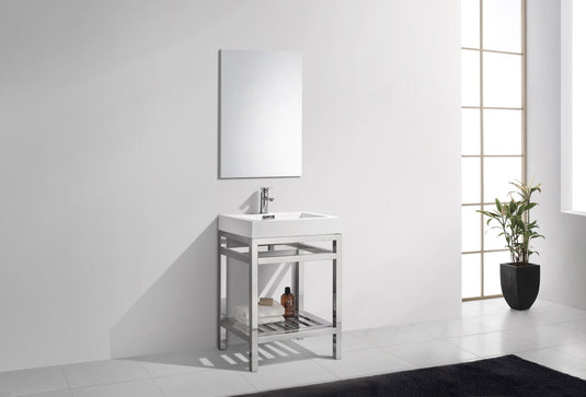 Cisco 24" Stainless Steel Console Bathroom Vanity With White Acrylic Sink-Bathroom & More | High Quality from Coozify