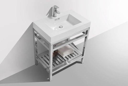 Cisco 30" Stainless Steel Console Bathroom Vanity With White Acrylic Sink-Bathroom & More | High Quality from Coozify