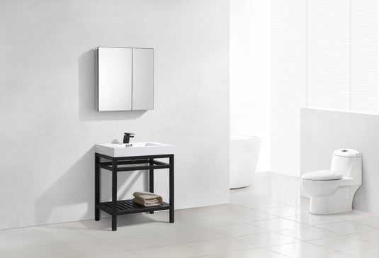 Cisco 30" Stainless Steel Console Bathroom Vanity With White Acrylic Sink-Bathroom & More | High Quality from Coozify