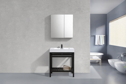 Cisco 30" Stainless Steel Console Bathroom Vanity With White Acrylic Sink-Bathroom & More | High Quality from Coozify