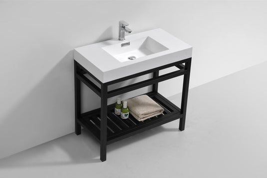 Cisco 36" Stainless Steel Console Bathroom Vanity With White Acrylic Sink-Bathroom & More | High Quality from Coozify