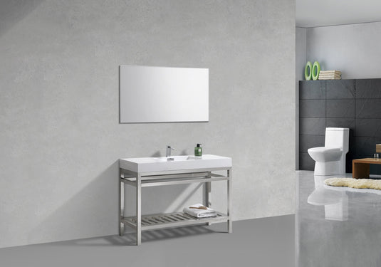 Cisco 48" Stainless Steel Console Bathroom Vanity With White Acrylic Sink-Bathroom & More | High Quality from Coozify