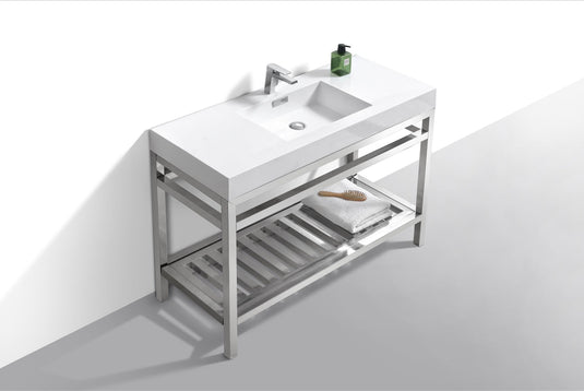 Cisco 48" Stainless Steel Console Bathroom Vanity With White Acrylic Sink-Bathroom & More | High Quality from Coozify