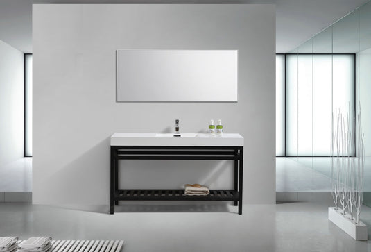 Cisco 60" Single Sink Stainless Steel Console Bathroom Vanity With White Acrylic Sink-Bathroom & More | High Quality from Coozify
