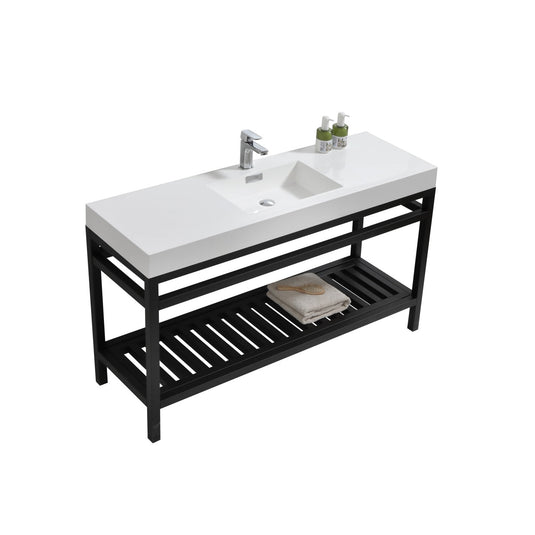 Cisco 60" Single Sink Stainless Steel Console Bathroom Vanity With White Acrylic Sink-Bathroom & More | High Quality from Coozify