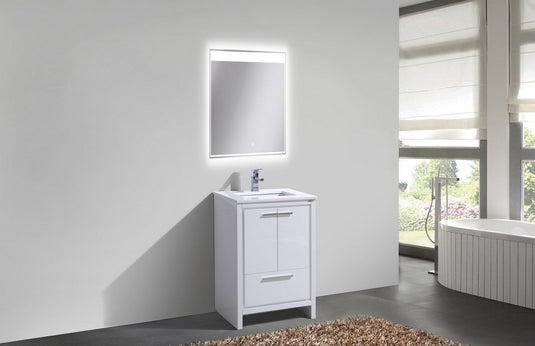 Dolce 24" Floor Mount Bathroom Vanity With White Quartz Countertop With 2 Doors And 1 Drawer AD624-Bathroom & More | High Quality from Coozify