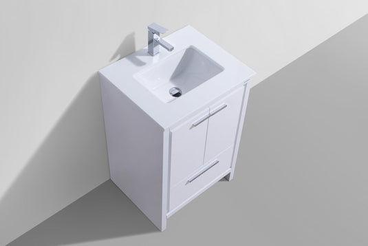 Dolce 24" Floor Mount Bathroom Vanity With White Quartz Countertop With 2 Doors And 1 Drawer AD624-Bathroom & More | High Quality from Coozify