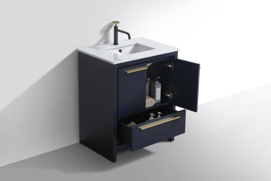 Dolce 30" Floor Mount Bathroom Vanity With White Quartz Countertop With 2 Doors And 1 Drawer AD630-Bathroom & More | High Quality from Coozify