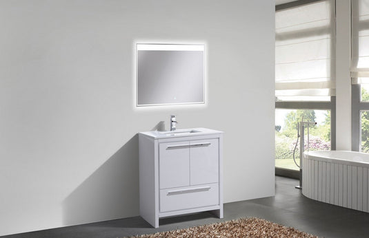 Dolce 30" Floor Mount Bathroom Vanity With White Quartz Countertop With 2 Doors And 1 Drawer AD630-Bathroom & More | High Quality from Coozify