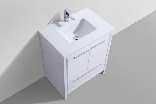 Dolce 30" Floor Mount Bathroom Vanity With White Quartz Countertop With 2 Doors And 1 Drawer AD630-Bathroom & More | High Quality from Coozify