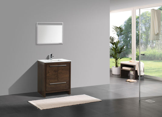 Dolce 30" Floor Mount Bathroom Vanity With White Quartz Countertop With 2 Doors And 1 Drawer AD630-Bathroom & More | High Quality from Coozify