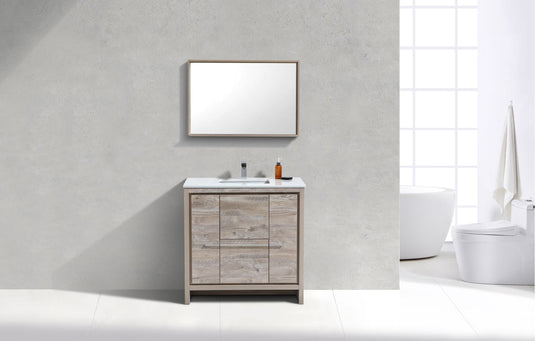 Dolce 36" Floor Mount Bathroom Vanity With Quartz Countertop With 2 Doors And 2 Drawers AD636-Bathroom & More | High Quality from Coozify