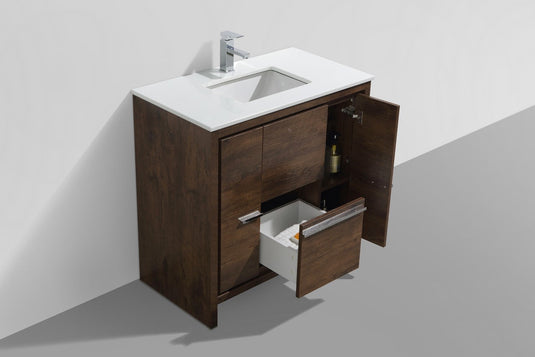 Dolce 36" Floor Mount Bathroom Vanity With Quartz Countertop With 2 Doors And 2 Drawers AD636-Bathroom & More | High Quality from Coozify
