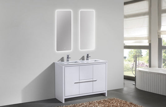 Dolce 48" Double Sink Floor Mount Bathroom Vanity With White Quartz Countertop With 2 Doors And 2 Drawers AD648D-Bathroom & More | High Quality from Coozify