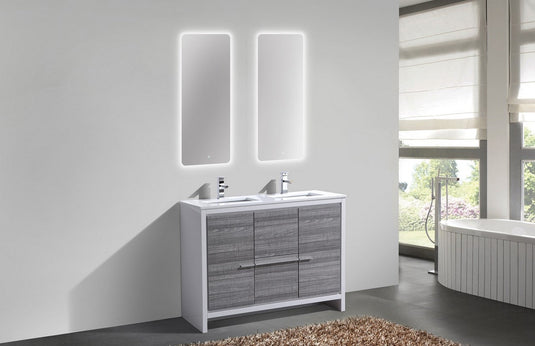 Dolce 48" Double Sink Floor Mount Bathroom Vanity With White Quartz Countertop With 2 Doors And 2 Drawers AD648D-Bathroom & More | High Quality from Coozify