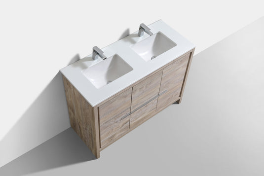 Dolce 48" Double Sink Floor Mount Bathroom Vanity With White Quartz Countertop With 2 Doors And 2 Drawers AD648D-Bathroom & More | High Quality from Coozify