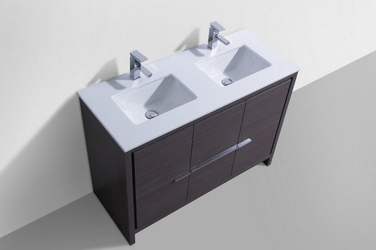 Dolce 48" Double Sink Floor Mount Bathroom Vanity With White Quartz Countertop With 2 Doors And 2 Drawers AD648D-Bathroom & More | High Quality from Coozify