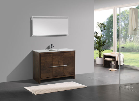 Dolce 48" Single Sink Floor Mount Bathroom Vanity With White Quartz Countertop With 2 Doors And 2 Drawers  AD648S-Bathroom & More | High Quality from Coozify