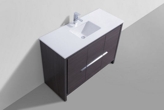 Dolce 48" Single Sink Floor Mount Bathroom Vanity With White Quartz Countertop With 2 Doors And 2 Drawers  AD648S-Bathroom & More | High Quality from Coozify
