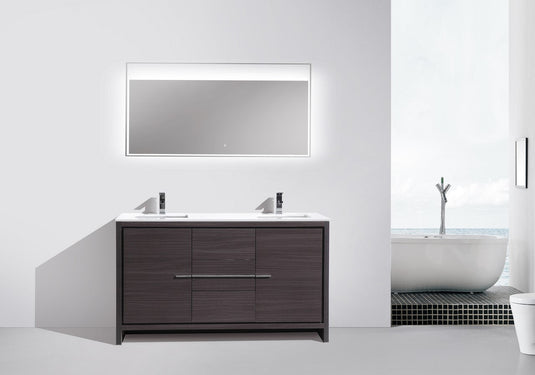 Dolce 60" Double Sink Floor Mount Bathroom Vanity With White Quartz Countertop With 2 Doors And 3 Drawers AD660D-Bathroom & More | High Quality from Coozify