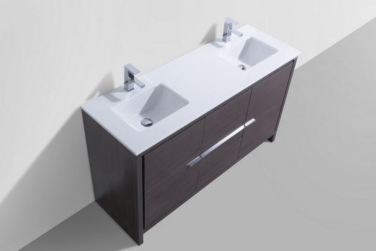 Dolce 60" Double Sink Floor Mount Bathroom Vanity With White Quartz Countertop With 2 Doors And 3 Drawers AD660D-Bathroom & More | High Quality from Coozify