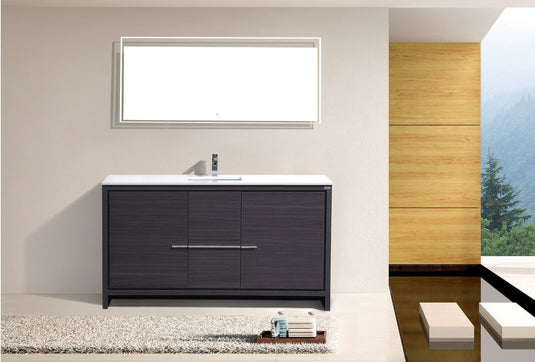 Dolce 60" Single Sink Floor Mount Bathroom Vanity With White Quartz Countertop With 2 Doors And 2 Drawers AD660S-Bathroom & More | High Quality from Coozify