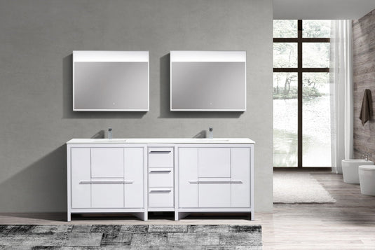 Dolce 84″ Modern Bathroom Vanity With Quartz Countertop-Bathroom & More | High Quality from Coozify