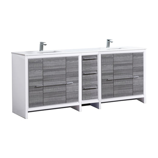 Dolce 84″ Modern Bathroom Vanity With Quartz Countertop-Bathroom & More | High Quality from Coozify