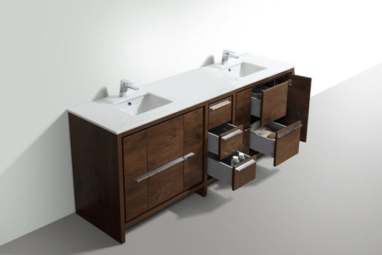Dolce 84″ Modern Bathroom Vanity With Quartz Countertop-Bathroom & More | High Quality from Coozify