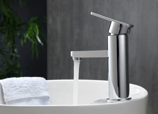 Aqua Roundo Single Hole Mount Bathroom Vanity Faucet Chrome-Bathroom & More | High Quality from Coozify