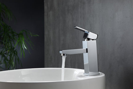 Aqua Piazza Single Lever Bathroom Vanity Faucet Chrome-Bathroom & More | High Quality from Coozify