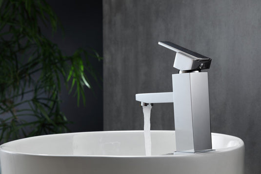 Aqua Piazza Single Lever Bathroom Vanity Faucet Chrome-Bathroom & More | High Quality from Coozify