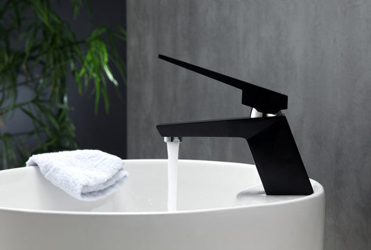 Aqua Siza Single Lever Modern Bathroom Vanity Faucet – Matte Black-Bathroom & More | High Quality from Coozify