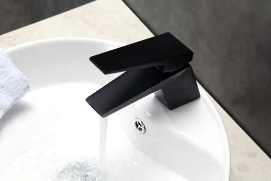 Aqua Siza Single Lever Modern Bathroom Vanity Faucet – Matte Black-Bathroom & More | High Quality from Coozify