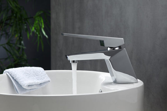 Aqua Siza Single Lever Modern Bathroom Vanity Faucet – Chrome-Bathroom & More | High Quality from Coozify