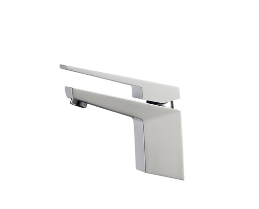 Aqua Siza Single Lever Modern Bathroom Vanity Faucet - White-Bathroom & More | High Quality from Coozify