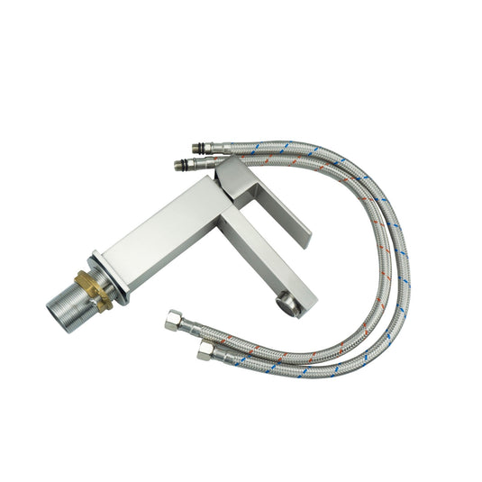 Kubo Single Lever Bathroom Vanity Faucet – Brushed Nickel-Bathroom & More | High Quality from Coozify