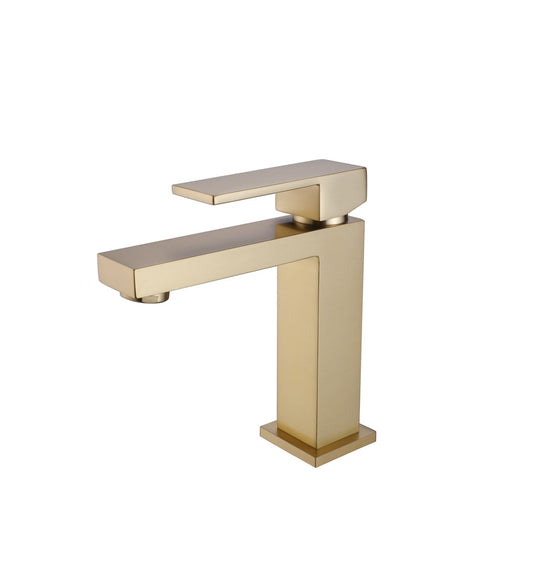 Kubo Single Lever Bathroom Vanity Faucet – Brushed Gold-Bathroom & More | High Quality from Coozify