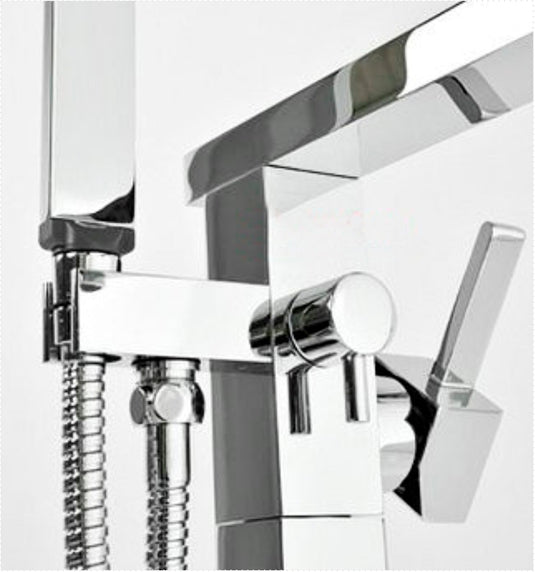 Aqua Squadra Floor Mounted Soaker Bathtub Faucet-Bathroom & More | High Quality from Coozify