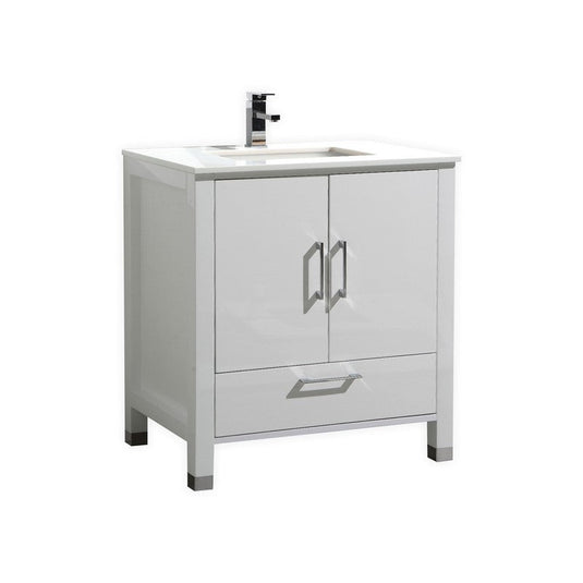 Anziano Bathroom Vanity With White Quartz Countertop and Undermount Sink-Bathroom & More | High Quality from Coozify