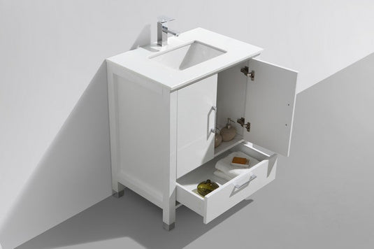 Anziano Bathroom Vanity With White Quartz Countertop and Undermount Sink-Bathroom & More | High Quality from Coozify