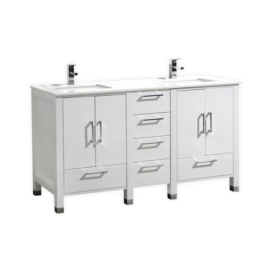 Anziano Bathroom Vanity With White Quartz Countertop and Undermount Sink-Bathroom & More | High Quality from Coozify