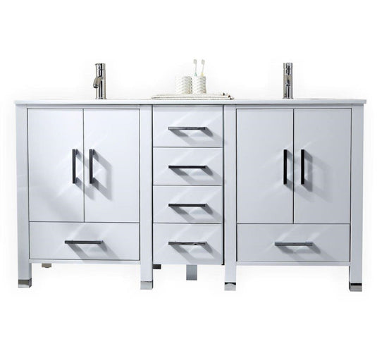 Anziano Bathroom Vanity With White Quartz Countertop and Undermount Sink-Bathroom & More | High Quality from Coozify