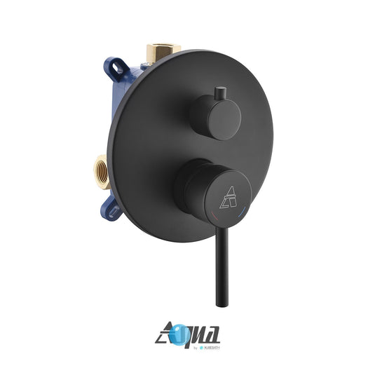 Aqua Rondo Black Brass Shower Set With 8" Round Rain Shower, 4 Body Jets and Handheld-Bathroom & More | High Quality from Coozify