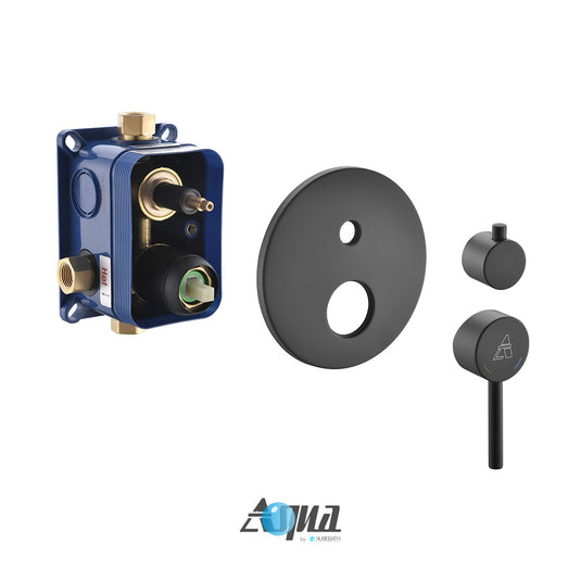 Aqua Rondo Black Shower Set With 12" Rain Shower, Handheld and Tub Filler-Bathroom & More | High Quality from Coozify